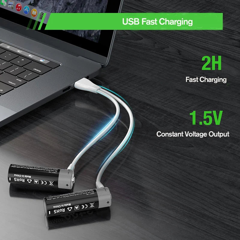 Batterie (X8) Rechargeable USB 1.5V 3400mWh