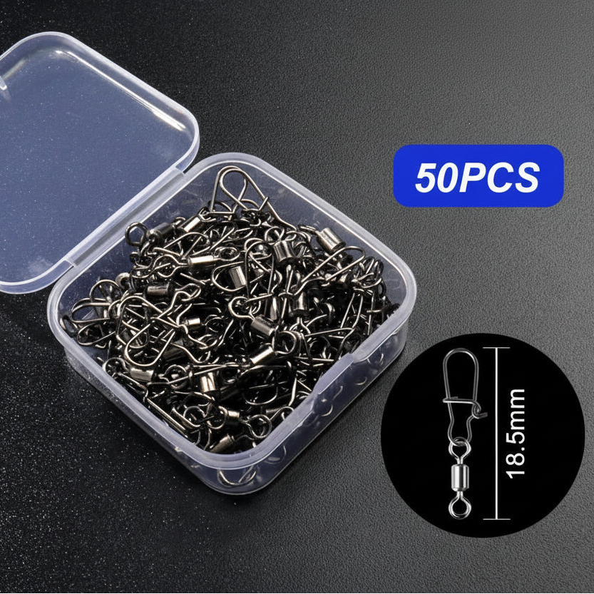 50-piece fishing swivel connector kit