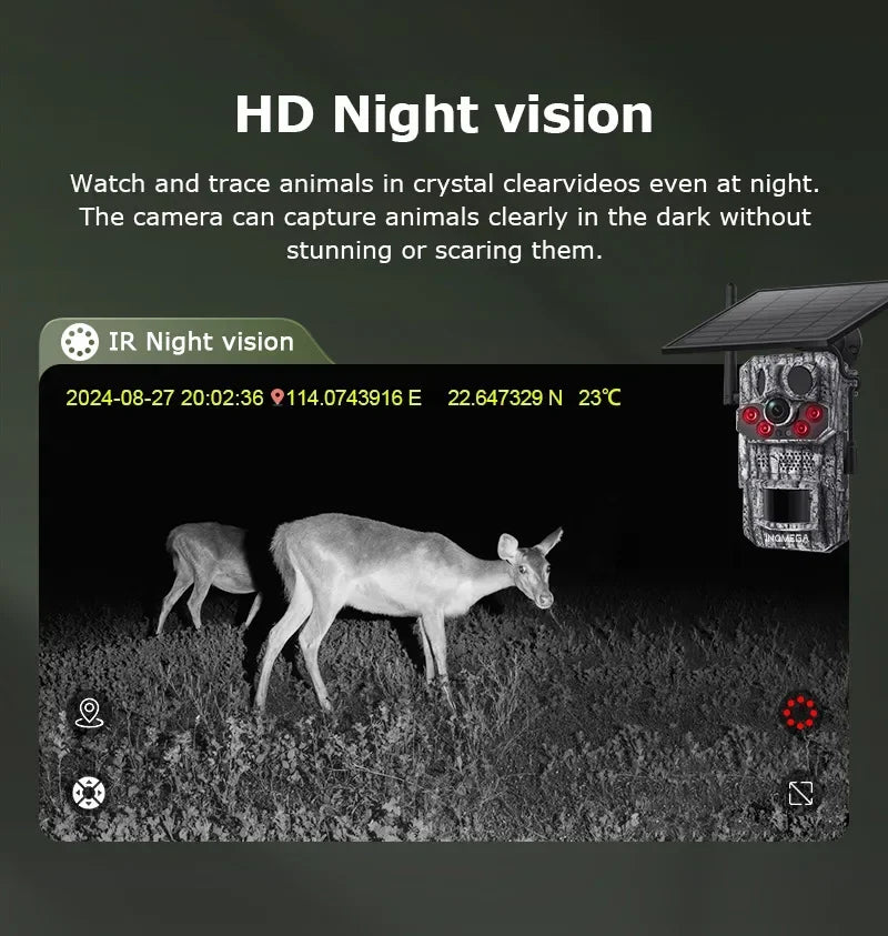 3MP 4G Hunting CameraGPS Camera Trap Temperature DetectionWildlife Trail Camera Security Protection Video Surveillance Camera