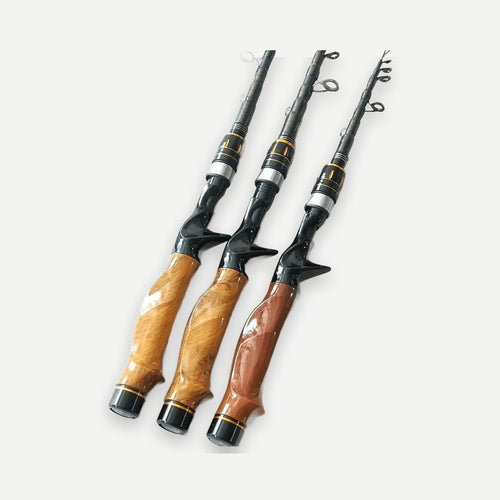 Canne télescopique carbone poignée pistolet bois – 1,8 à 2,4 m