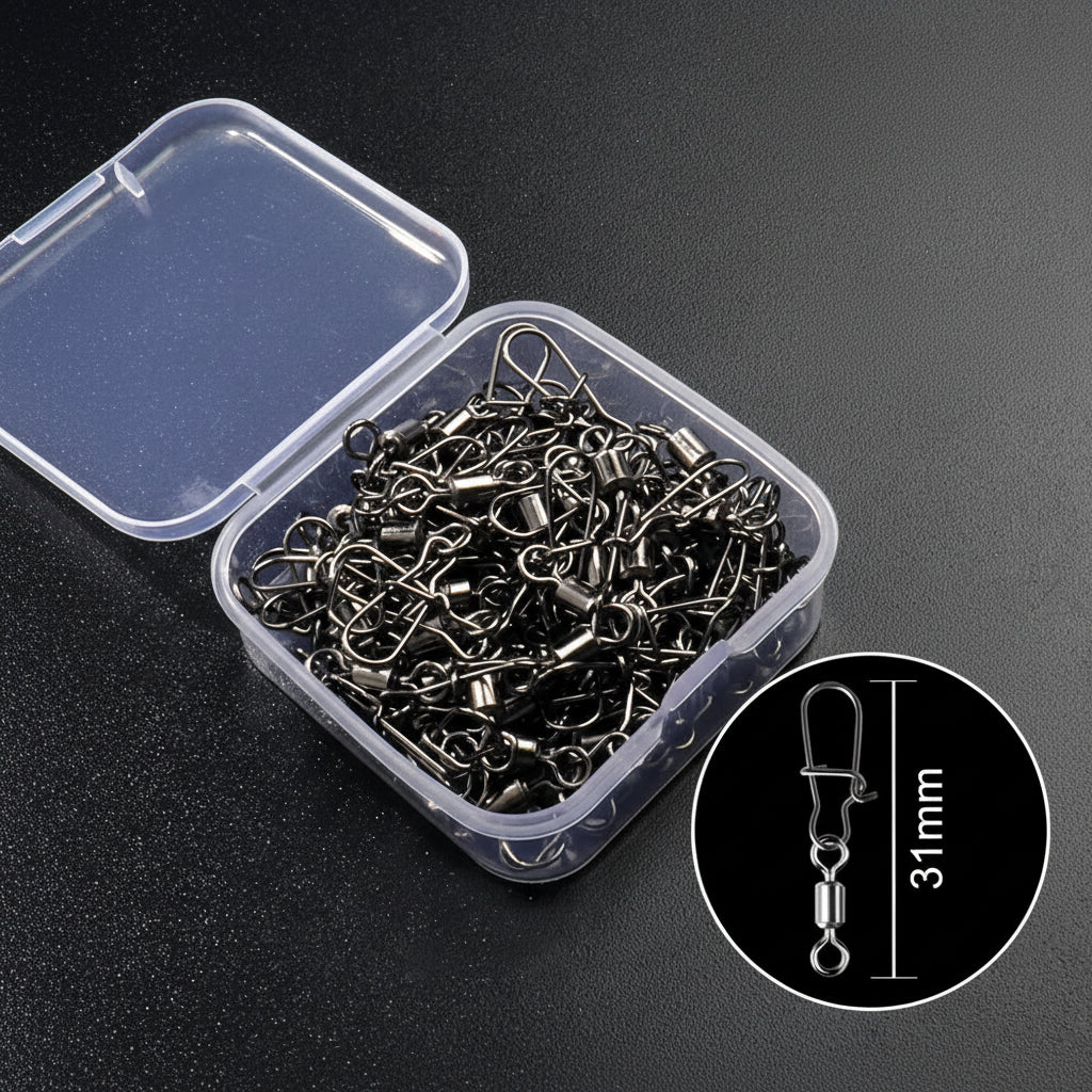 50-piece fishing swivel connector kit