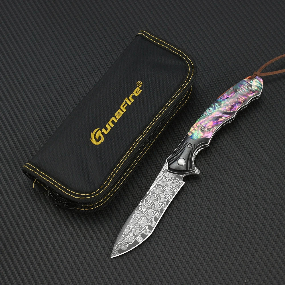 Couteau Pliant VG10 Damas Manche Bois