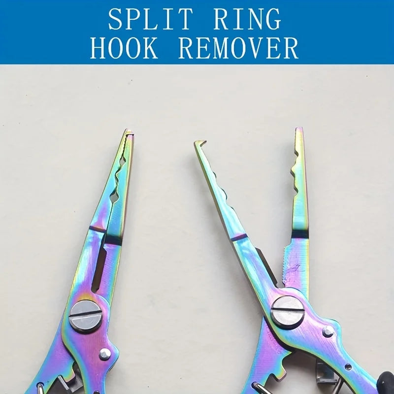 Stainless steel multi-function fishing pliers with cord