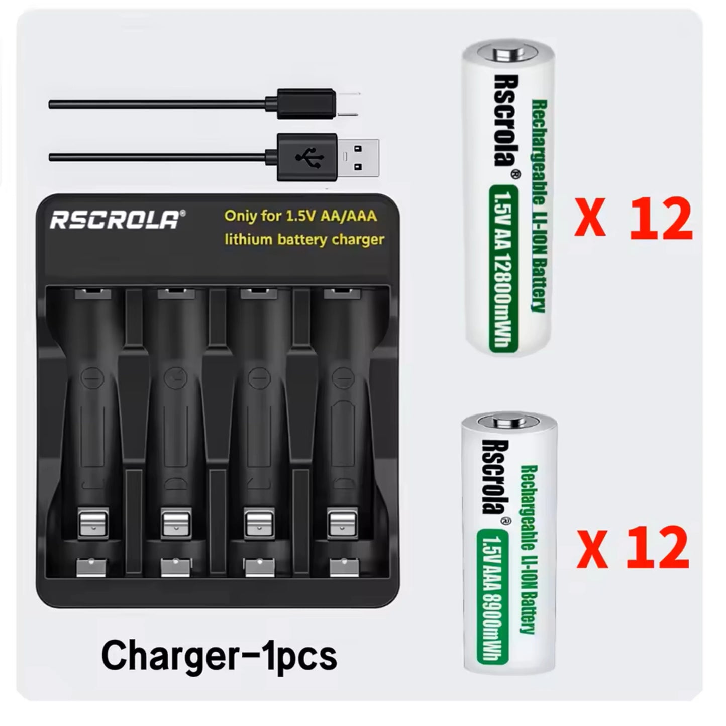 Batteries lithium AA AAA Rechargeables Rapides