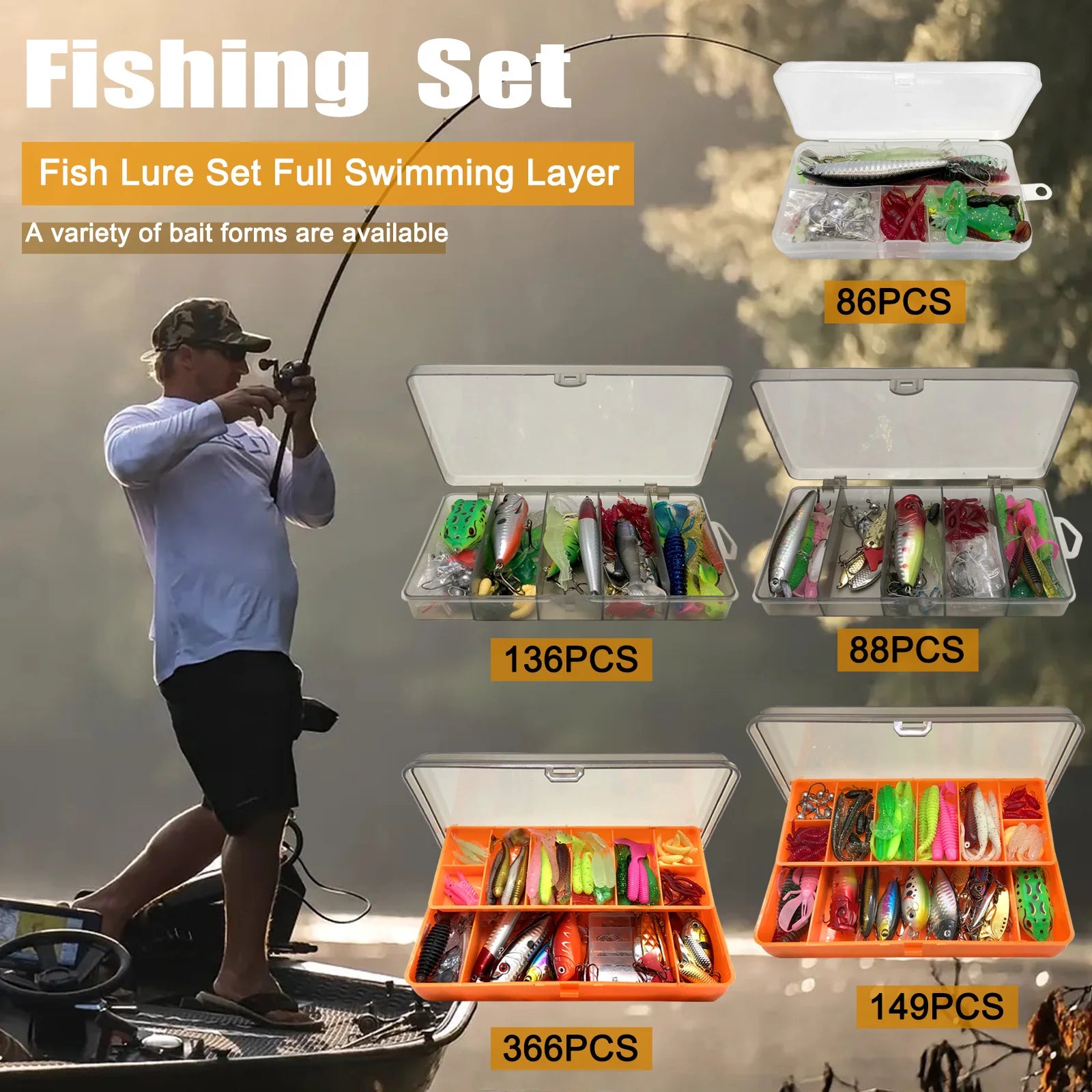 Kit Leurres Pêche 86-366pcs