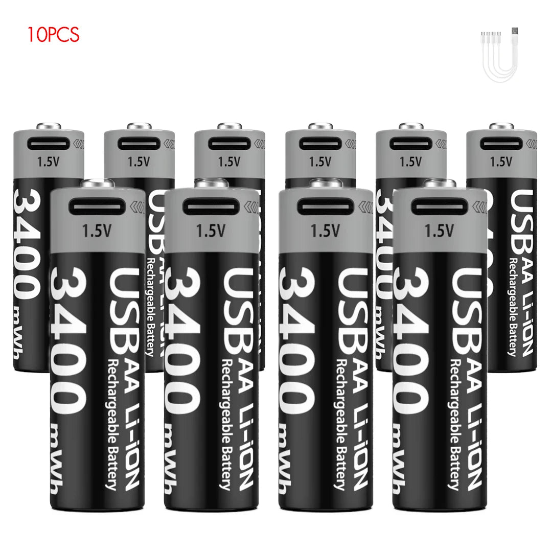 Kuugro Batteries AA Lithium 1.5V Rechargeables