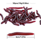 Lot 50–200 leurres souples ver 4 cm