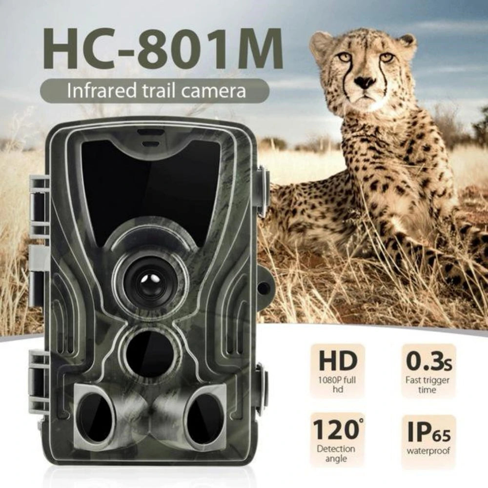 HC801M 2G MMS/SMTP/SMS Hunting Trail Camera 20MP 1080P Wildlife Night Vision Photo Traps 0.3S Trigger Hunter Camera