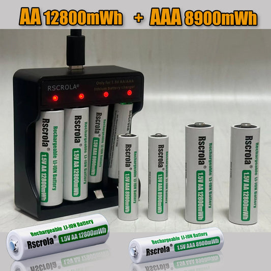 Batteries AA AAA Lithium Rechargeables