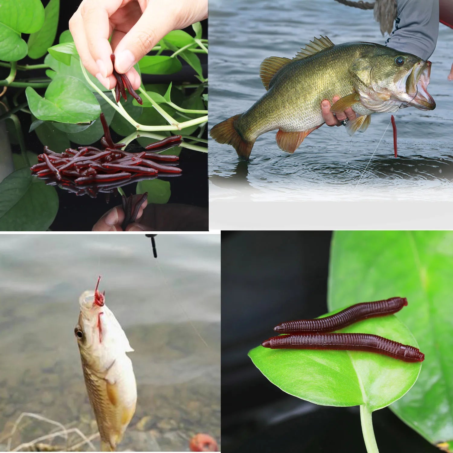 Lot of 50–200 soft worm lures, 4 cm