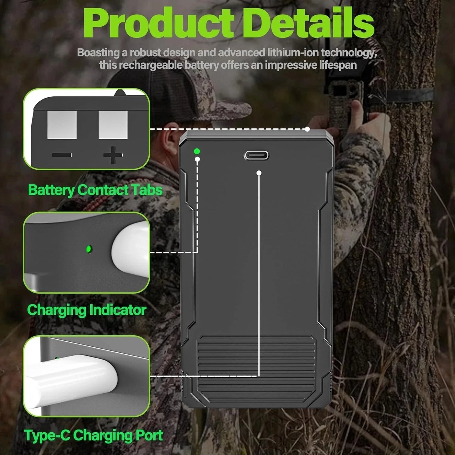 Batterie Rechargeable LIT-22 Caméra Chasse