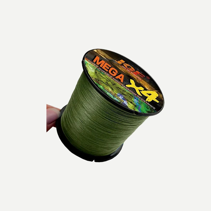Tresse JOF Mega X4 100 m – vert armée, 18, 28 ou 40 lb – Vert armée