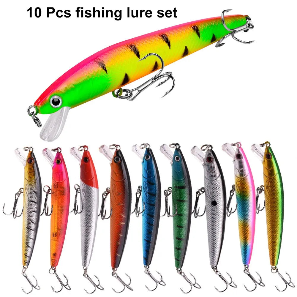 Ensemble 10 Mini Wobblers Bioniques Pêche