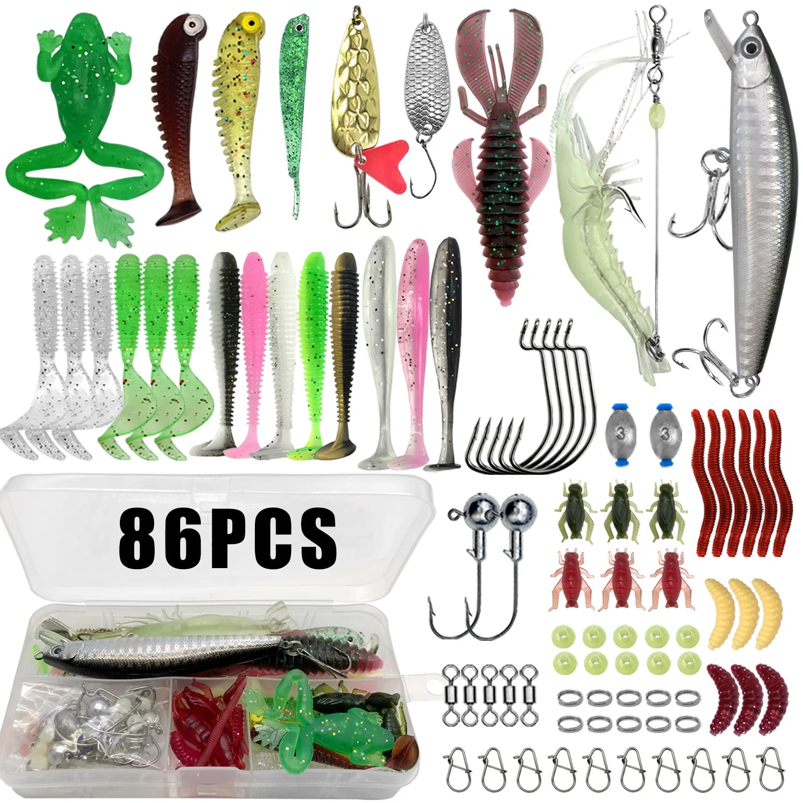 Kit Leurres Pêche 86-366pcs