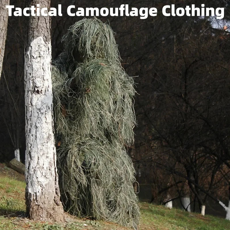 Camouflage suit 3D withered grass Ghillie set, 5-piece hunting suit hunting suit set