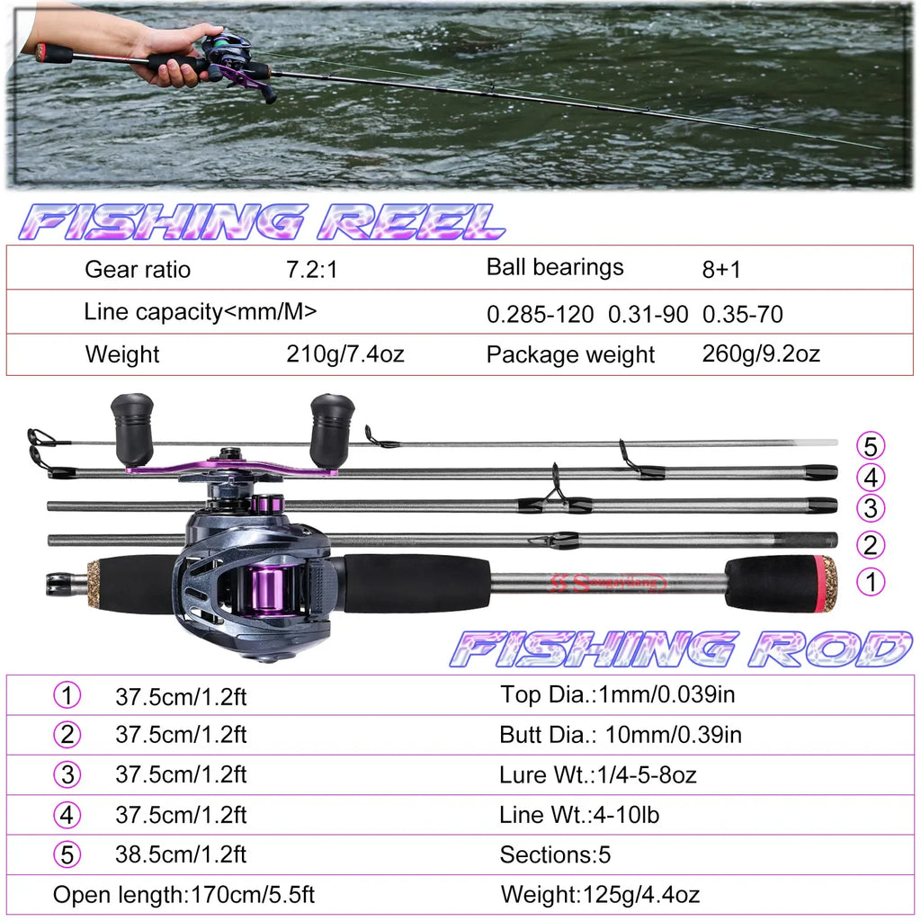 Versatile 1.7m carbon rod with precise casting 