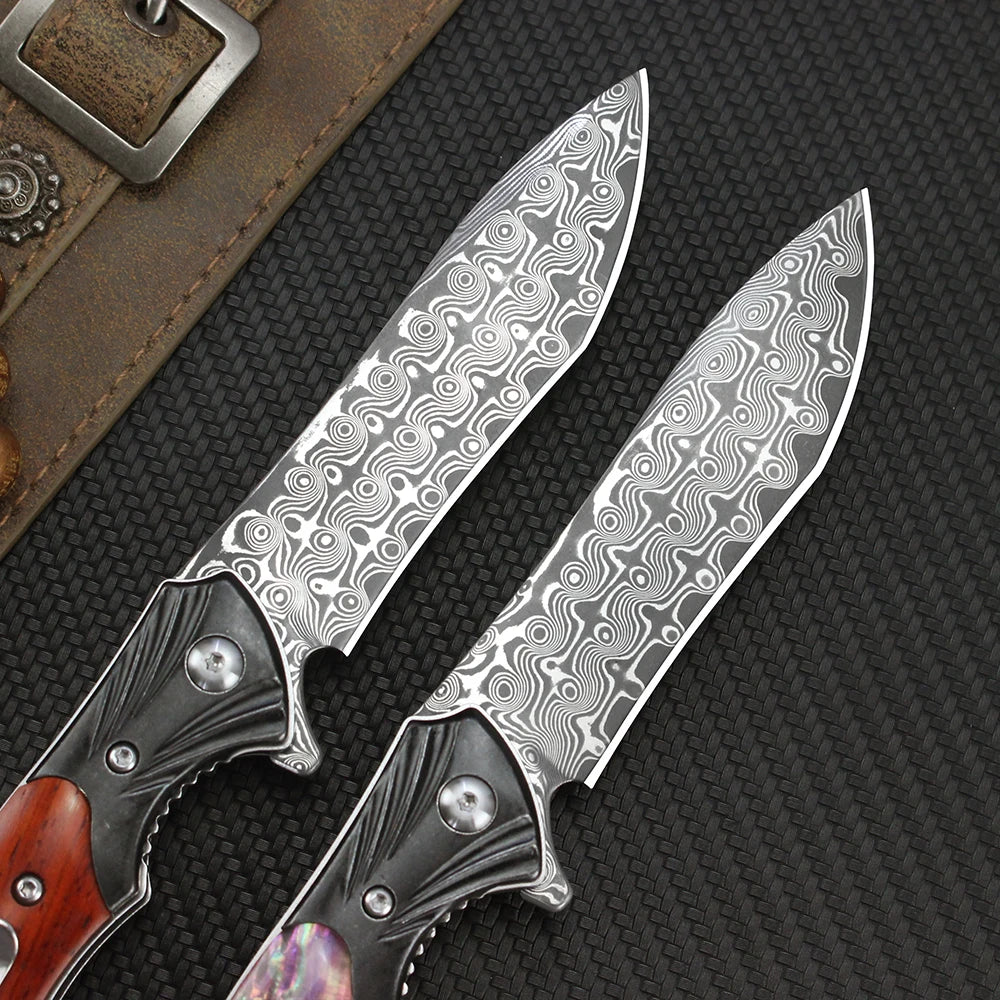 Couteau Pliant VG10 Damas Manche Bois