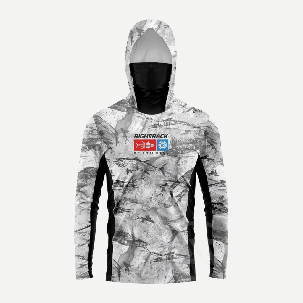 Chandail à capuchon avec masque intégré – camouflage – Camouflage blanc