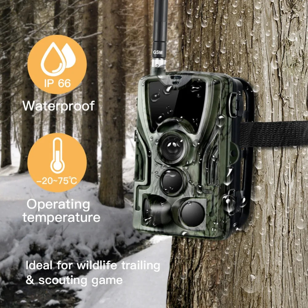 HC801M 2G MMS/SMTP/SMS Hunting Trail Camera 20MP 1080P Wildlife Night Vision Photo Traps 0.3S Trigger Hunter Camera