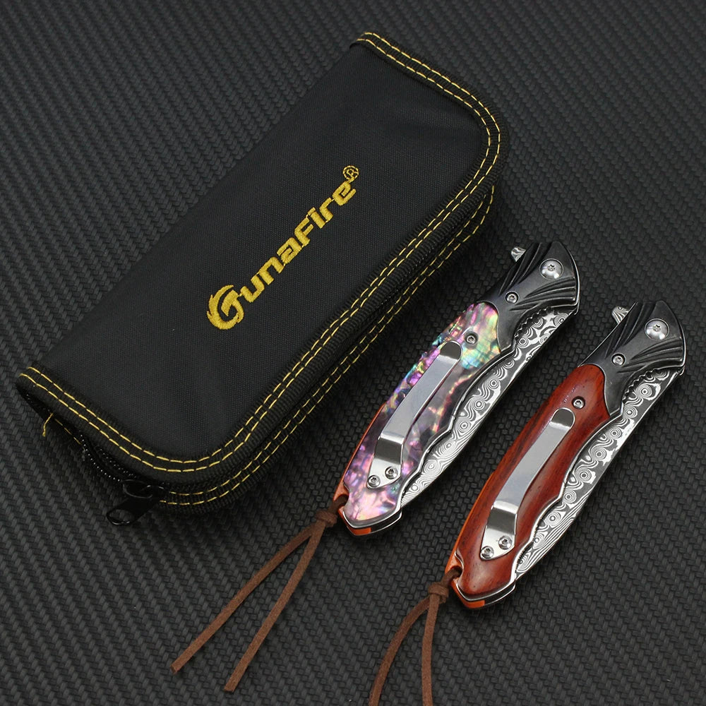 Couteau Pliant VG10 Damas Manche Bois