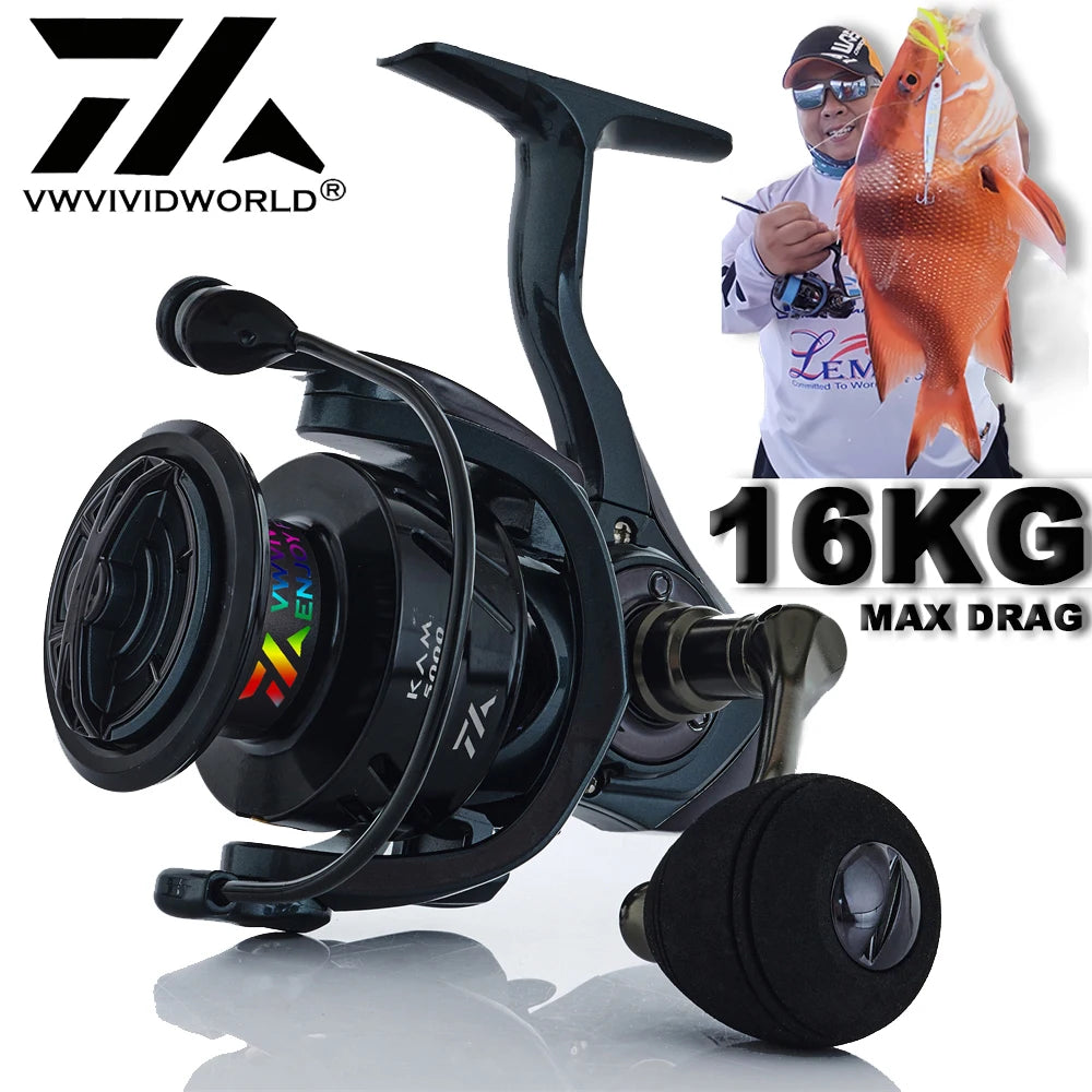 VWVIVIDWORLD, high quality, alloy fishing reels, alloy spool, alloy arm, 6.2:1, high speed, casting reel, spinning reel, baitcasting reel
