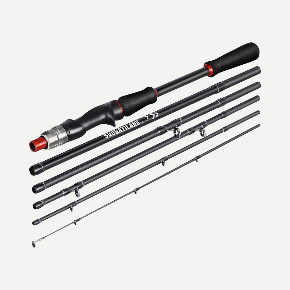 Canne à leurre voyage carbone 1,8 m spinning ou 2,1 m casting/spinning – Sougayilang – 2,1 m casting