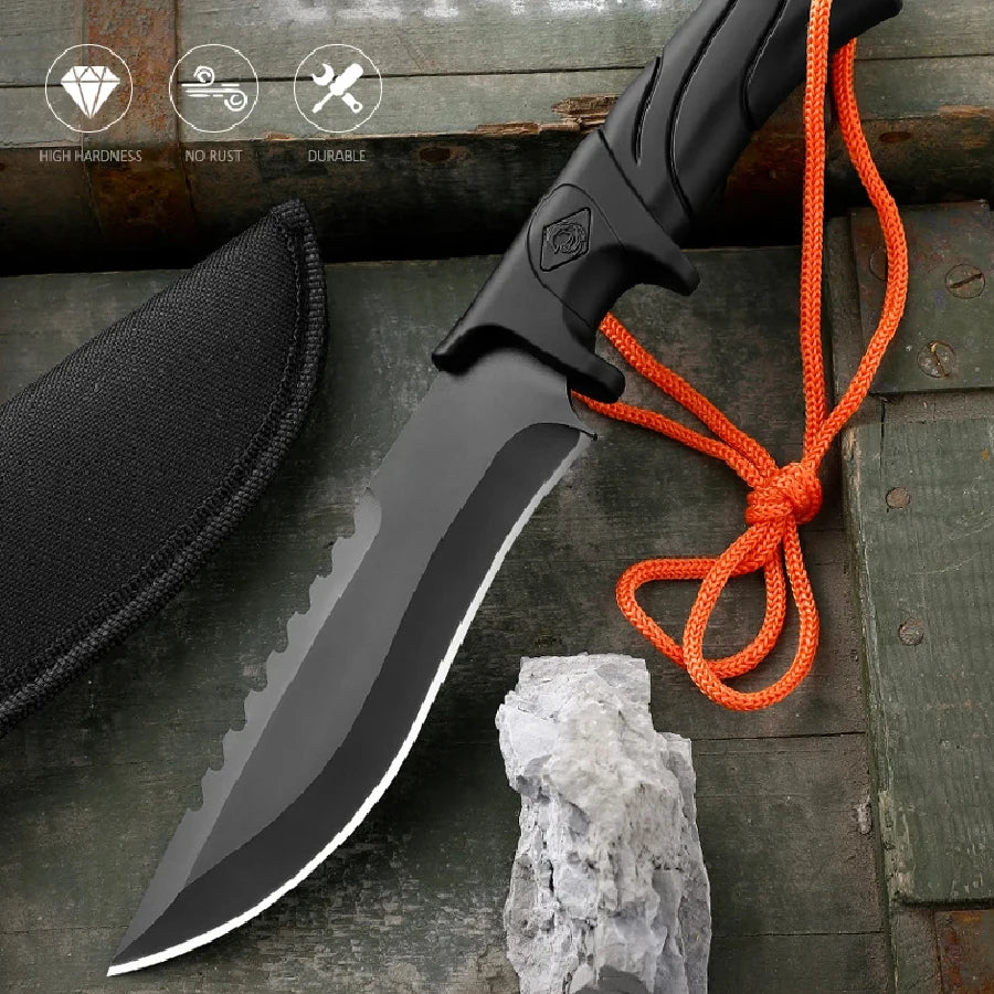 Couteau Fixe Tactique Bowie avec Étui