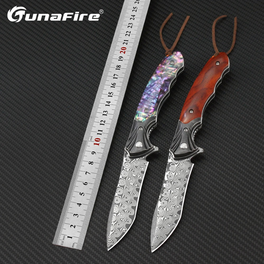 Couteau Pliant VG10 Damas Manche Bois