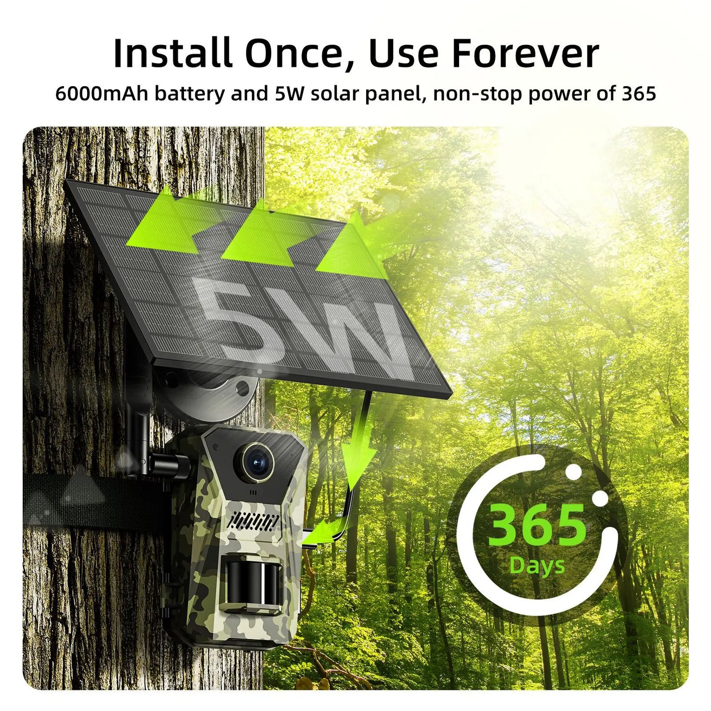 4K 14MP Solar Camera Night Vision