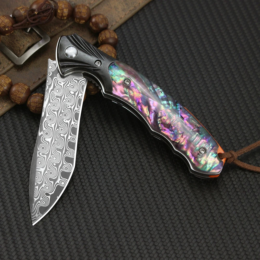 Couteau Pliant VG10 Damas Manche Bois