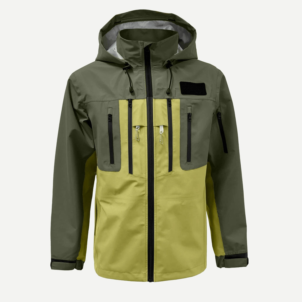 Manteau imperméable à capuchon 3 couches homme – gris ou vert armée – Vert armée