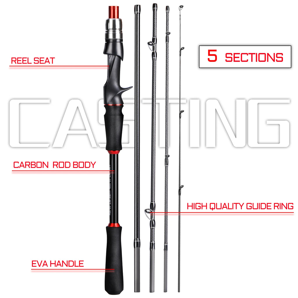 Lightweight travel fishing rod 1.8–2.1 m