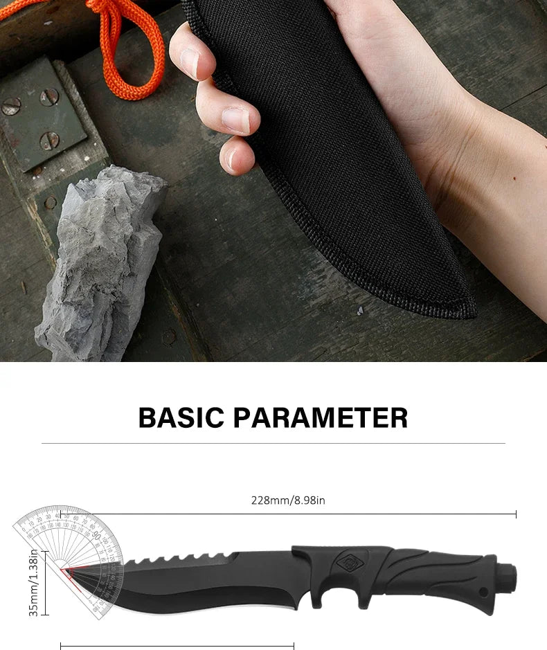 Couteau Fixe Tactique Bowie avec Étui