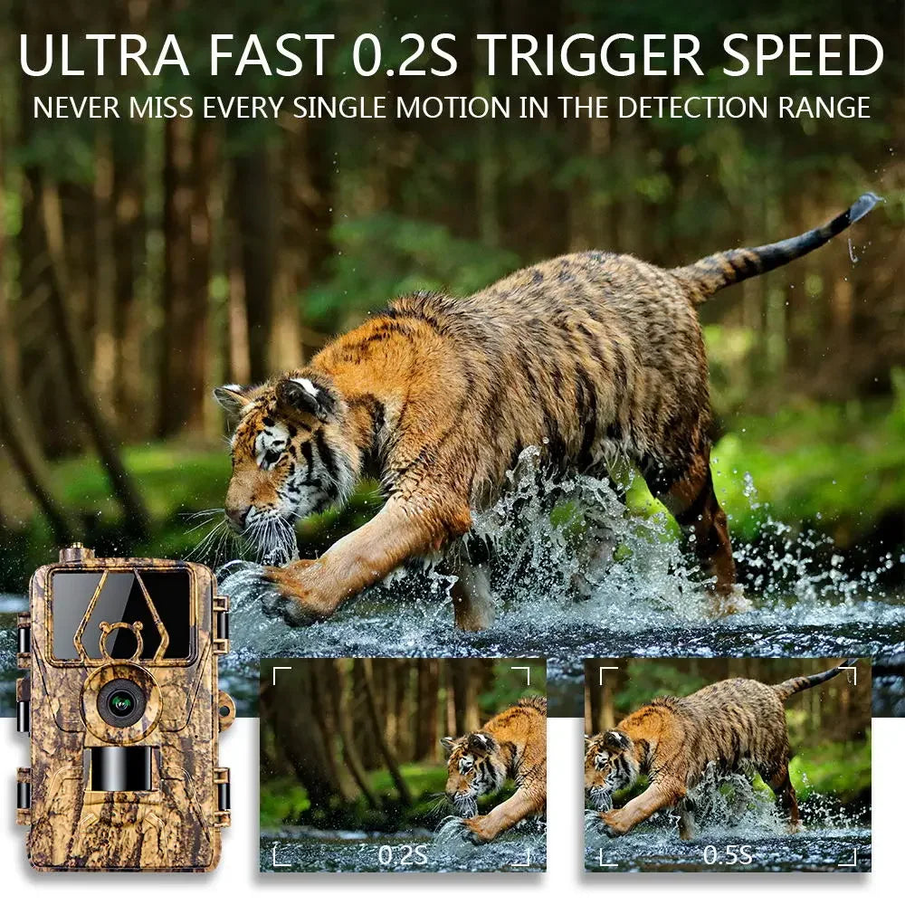 4G LTE Hunting Trail Camera 60MP 8K APP Control Night Vision Photo Trap Support SIM Card Cellular Mobile Wireless Wildlife Cam