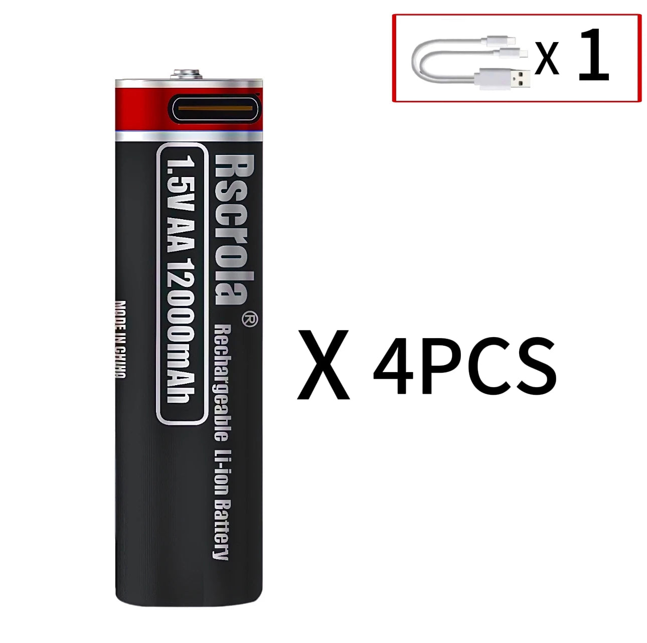 Piles AA Lithium USB-C Rechargeables