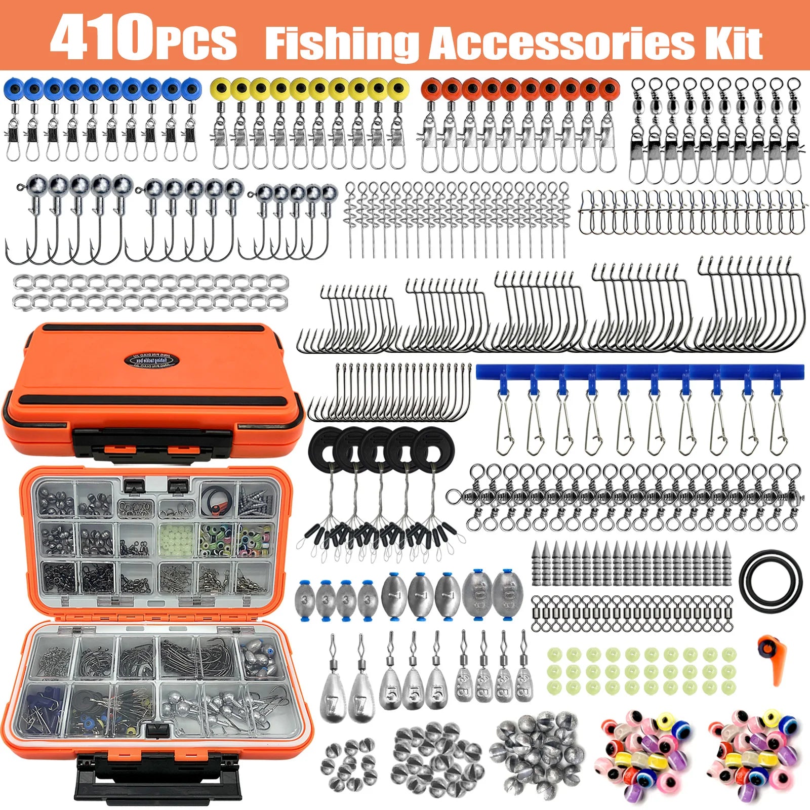 Complete and portable fishing tackle box