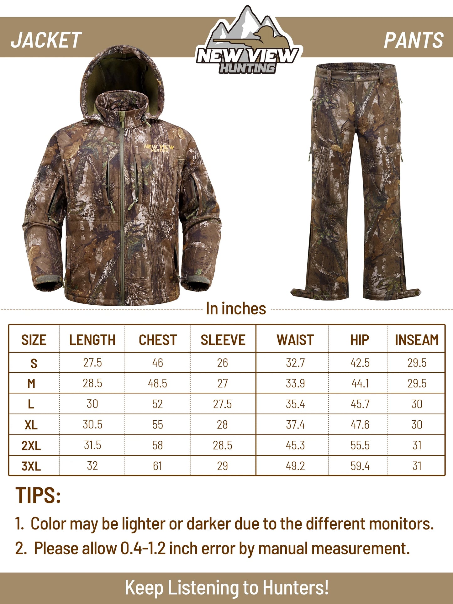 Vêtements de chasse camouflage pour hommes