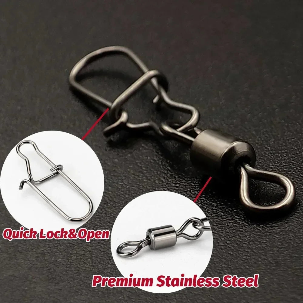 50-piece fishing swivel connector kit