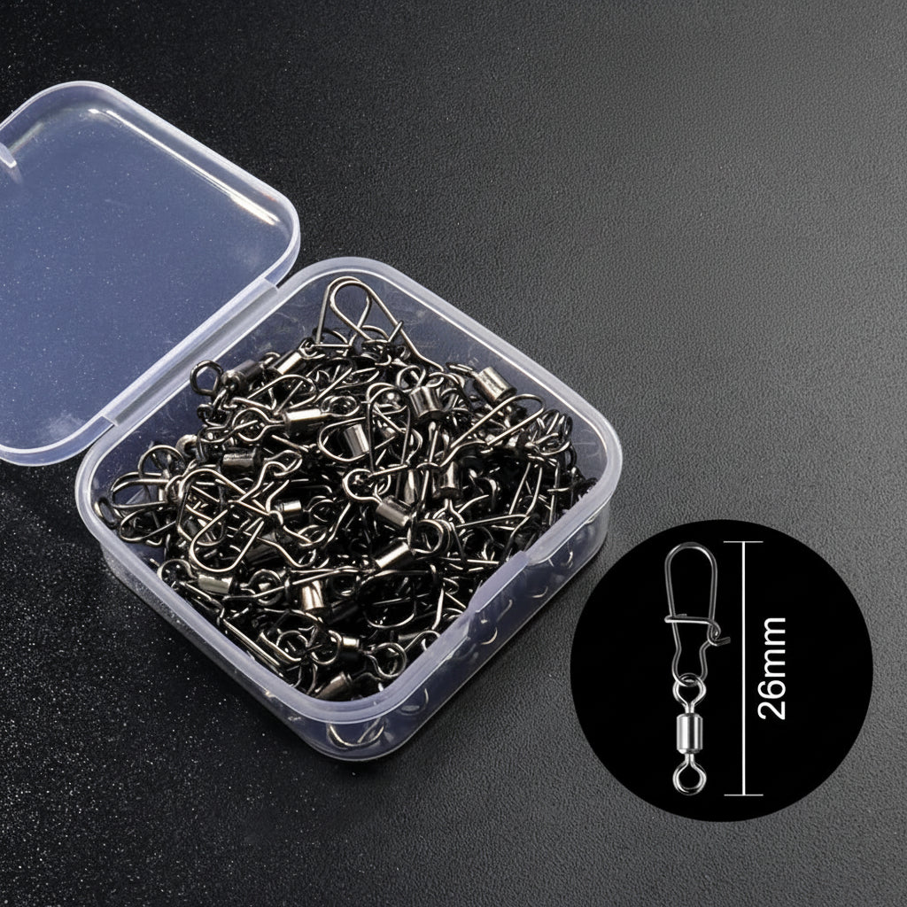 50-piece fishing swivel connector kit