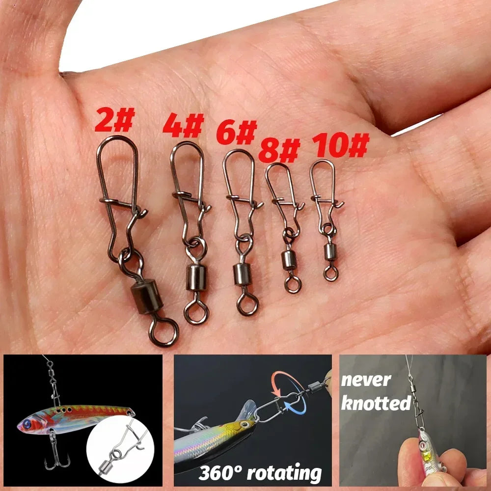 50-piece fishing swivel connector kit
