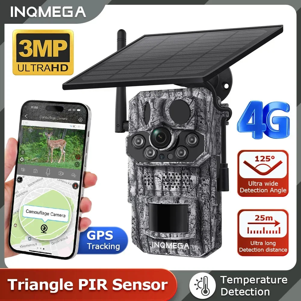 3MP 4G Hunting CameraGPS Camera Trap Temperature DetectionWildlife Trail Camera Security Protection Video Surveillance Camera