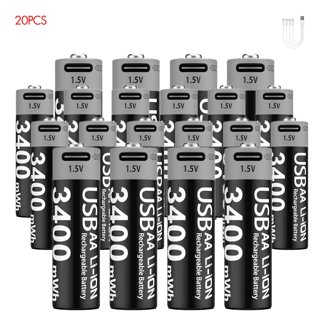 Kuugro Batteries AA Lithium 1.5V Rechargeables