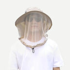 Chapeau anti-moustiques avec filet intégré – pêche et plein air – Beige – filet beige