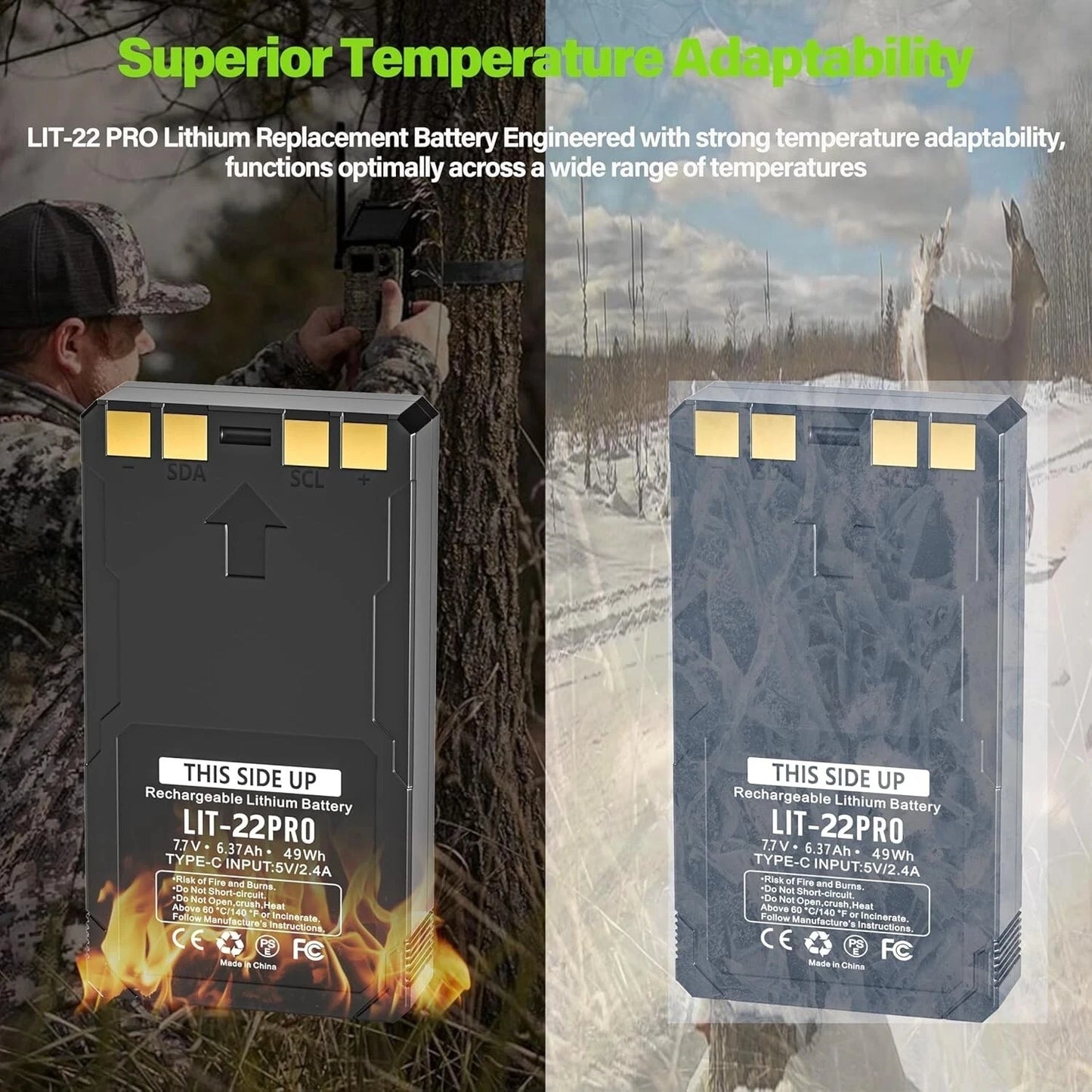 Batterie Rechargeable LIT-22 Caméra Chasse