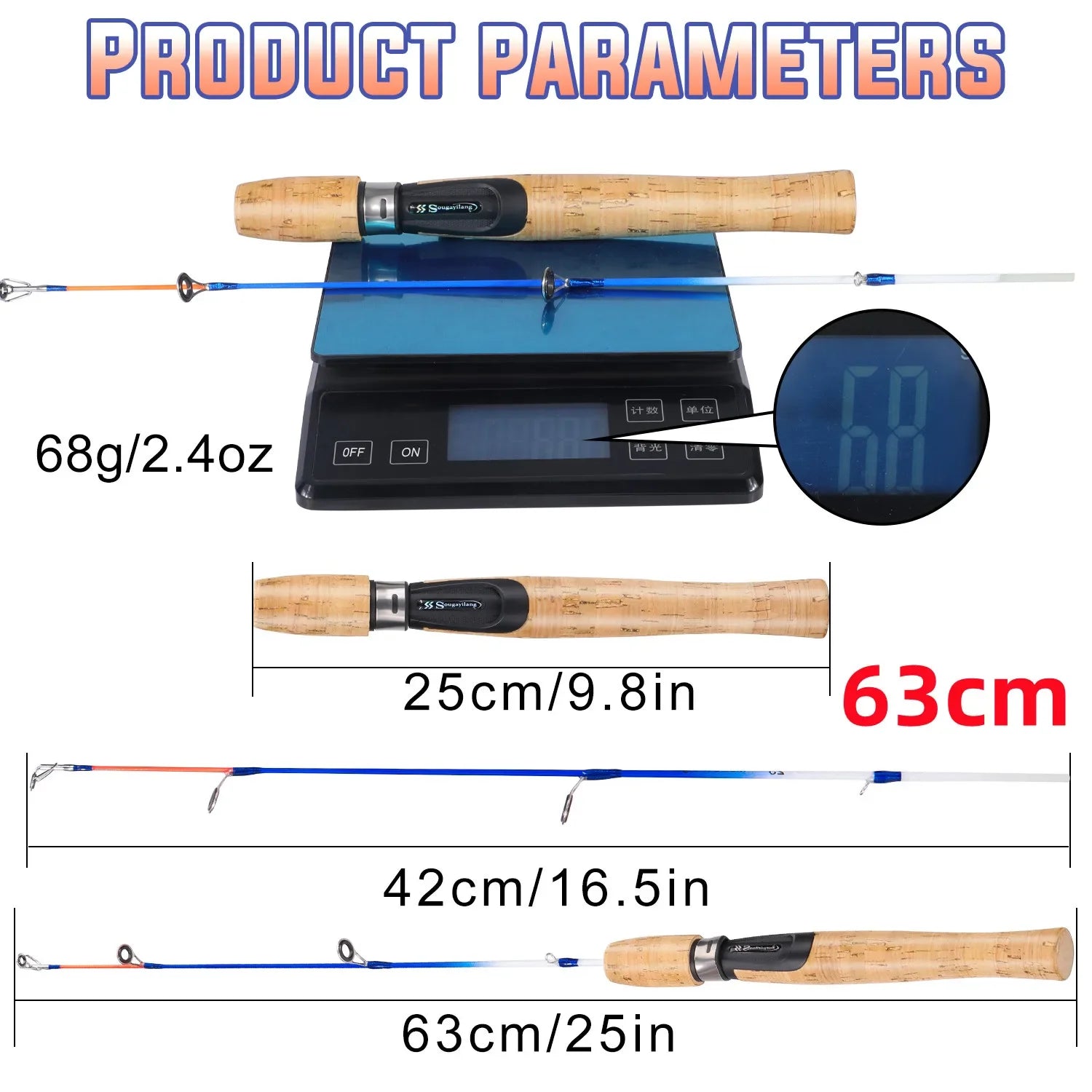 Canne Courte Ultralégère Bois Glace