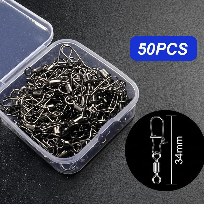 50-piece fishing swivel connector kit