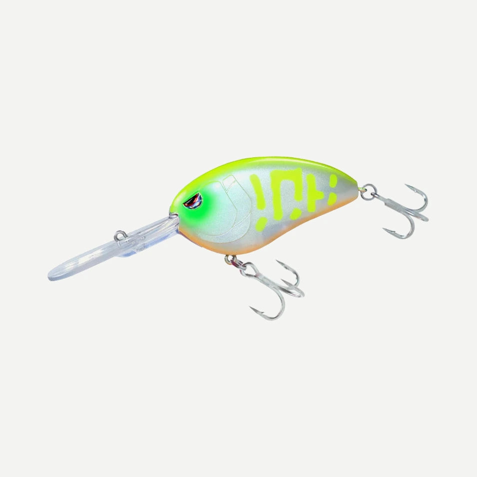 Crankbait grande bavette plongée 7 cm, 28,7 g – Chartreuse Ventre Orange Nacré