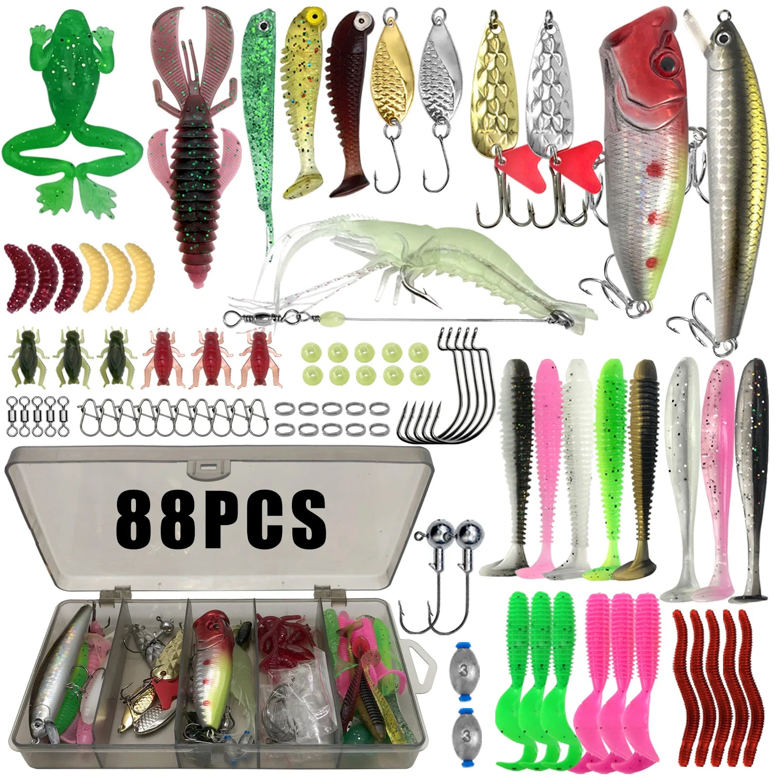 Kit Leurres Pêche 86-366pcs