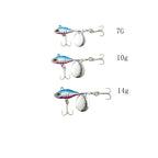 7/10/14g Long Range Rotating VIB Vibration Bait Spinner Tail Spoon Fish Lure Jig Tractor Hard Fishing Baits Tackle Pesca