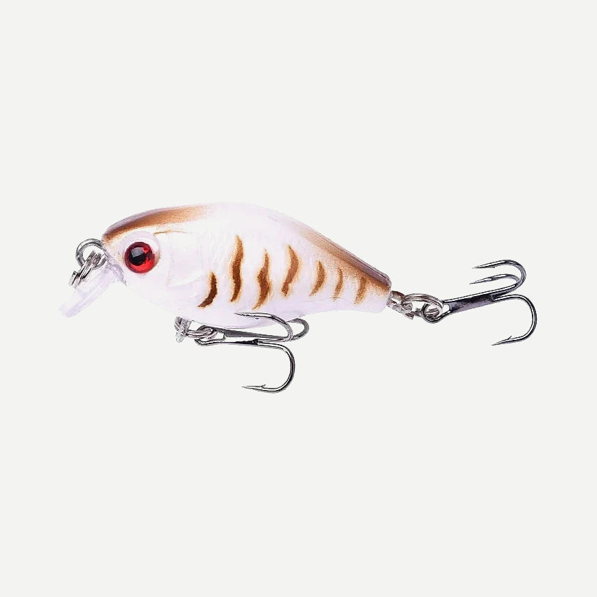Mini crankbait méné 4,5 cm, 4 g – flottant – Blanc orange tigré